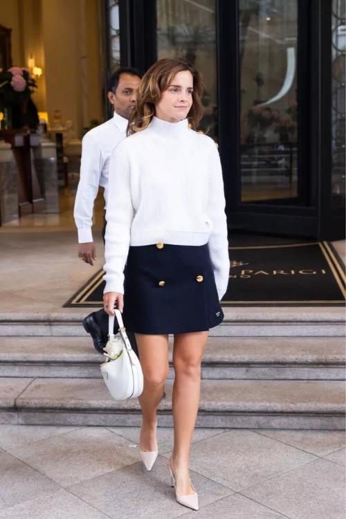 Turtleneck with a Wool Skirt