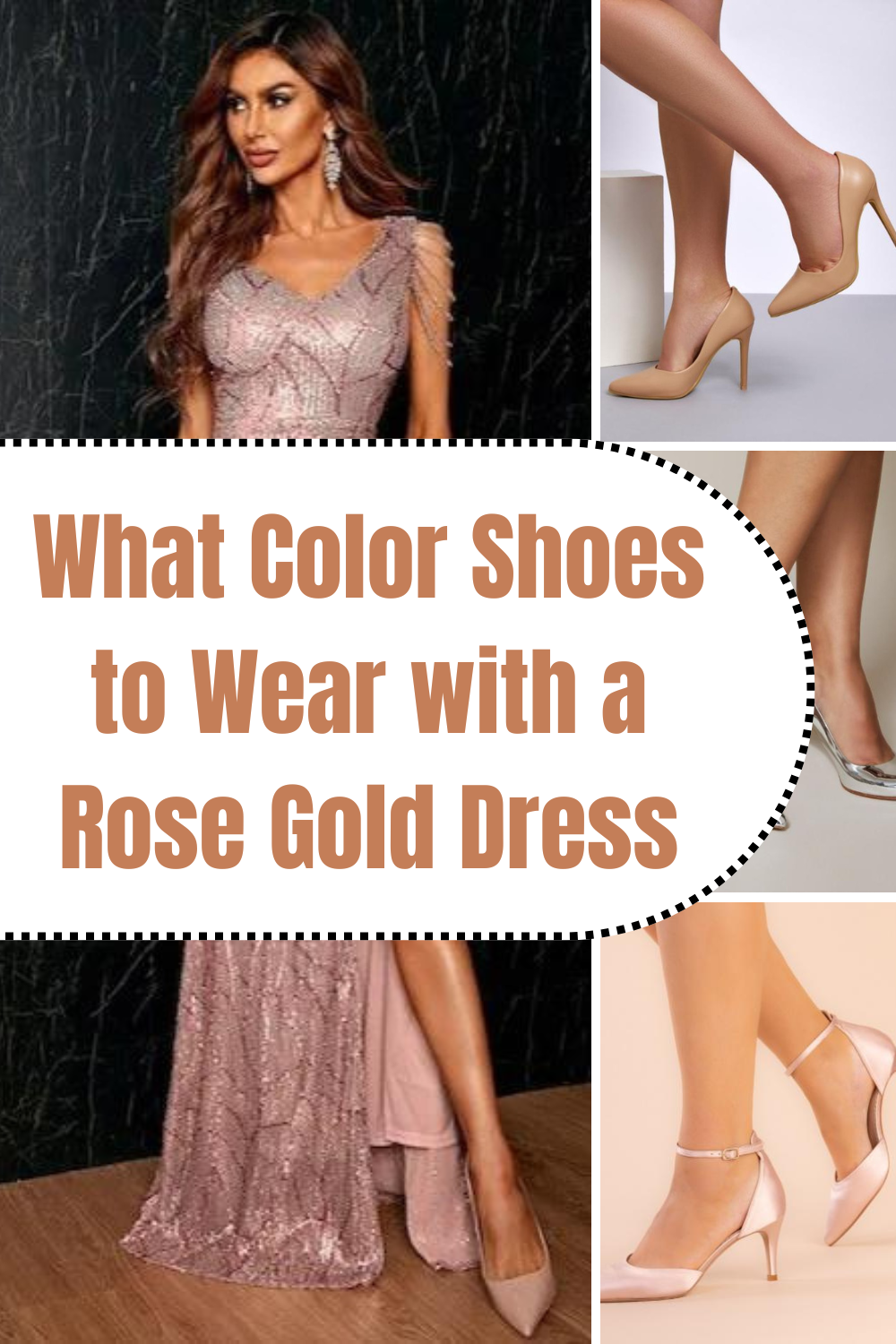 What Color Shoes to Wear with a Rose Gold Dress
