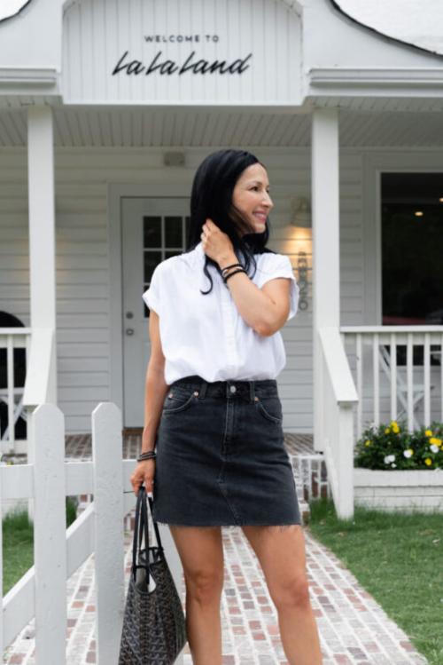 Denim Skirt & Boots