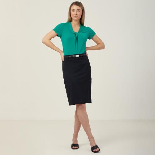 Feminine and Gorgeous Look with a Mid-Length Skirt and a Blouse