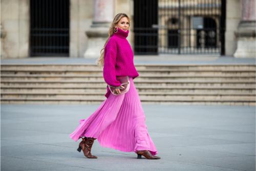 Pleated Skirt & Knit Sweater