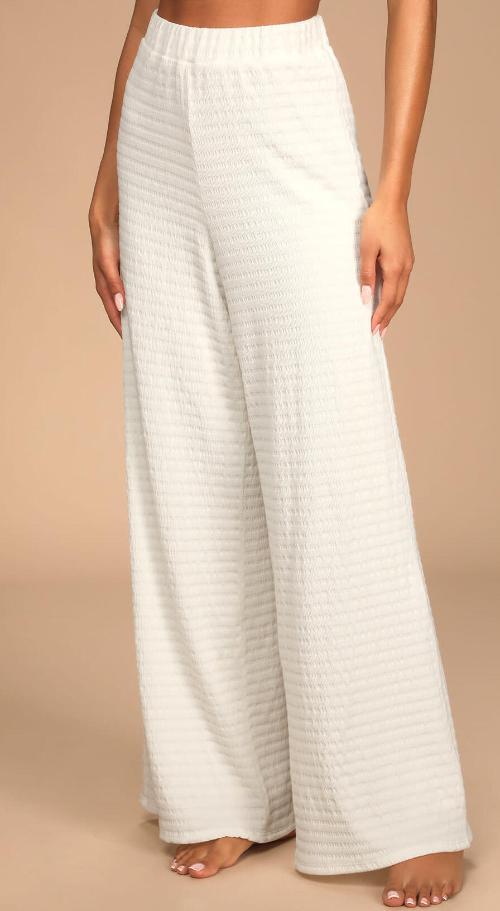 White Wide-Legged Pants