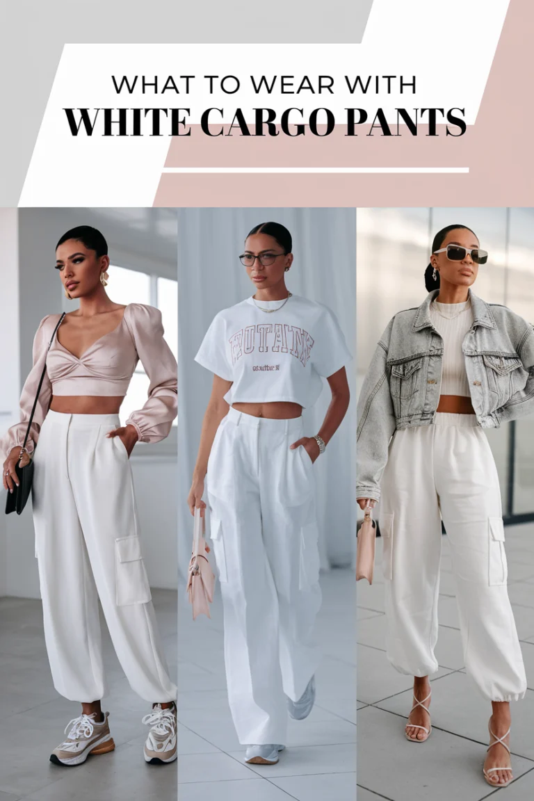 what to wear with white cargo pants